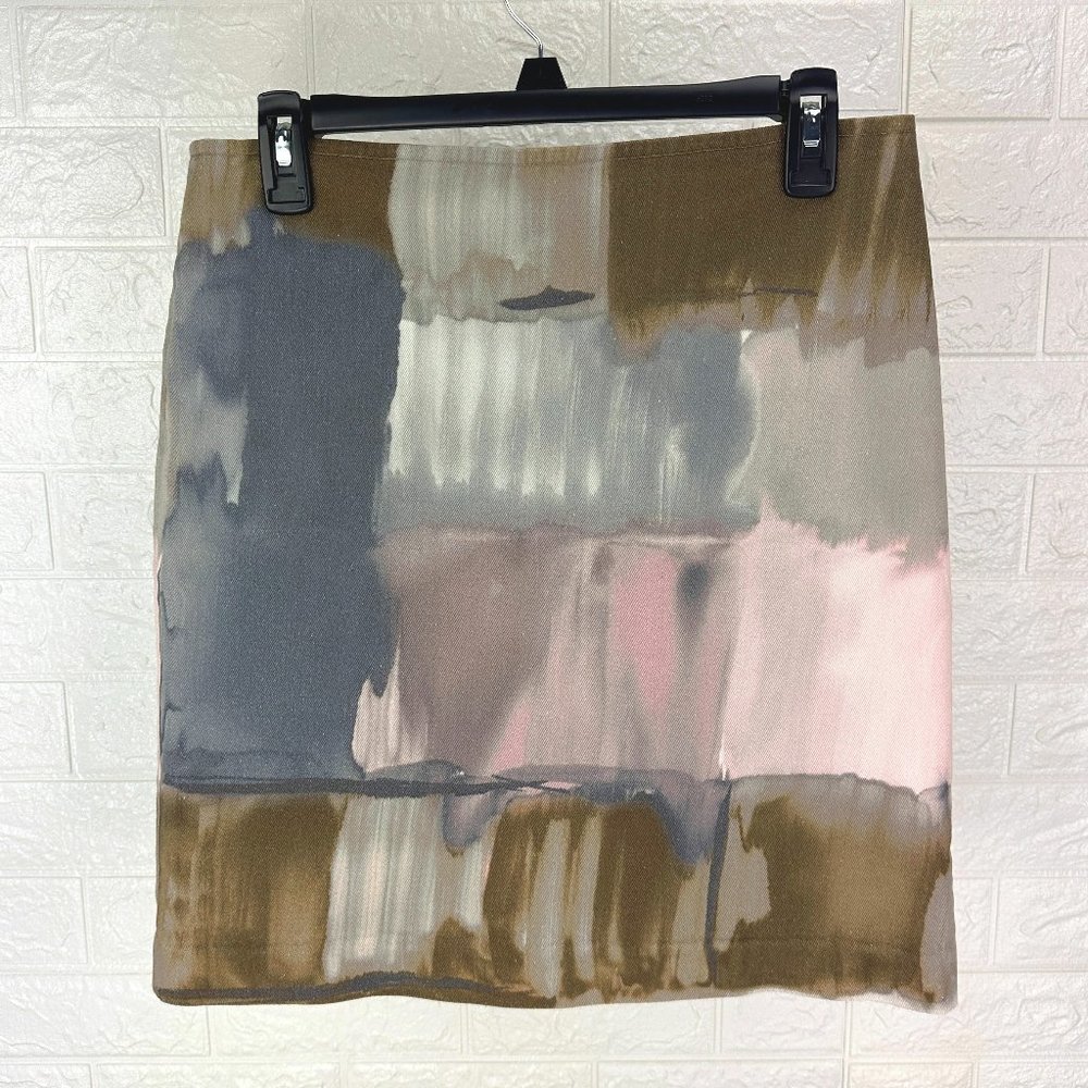 WORTH abstract print midlength skirt - SZ 10